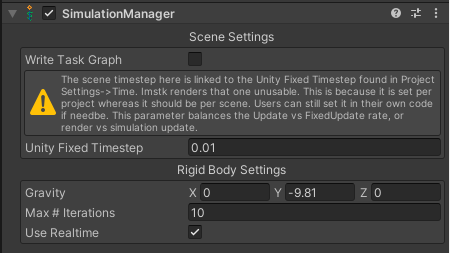 SimulationManager Component UI
